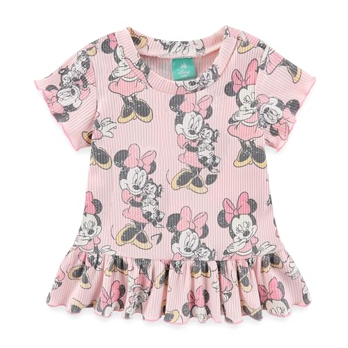 Disney Baby Lilo and Stitch Minnie Mouse Winnie The Pooh Girls Peplum T-Shirt and Shorts Outfit Set for Newborn and Infants2