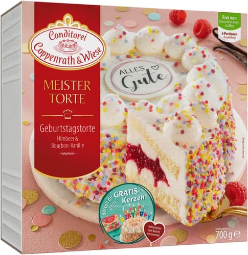 Coppenrath & Wiese Meistertorte Geburtstagstorte Himbeer & Bourbon-Vanille (0.7 kg)