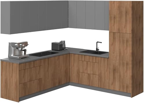 Kitchen Urban Collection Natural Teak & Gray Color Base Size 8x8Ft Wide