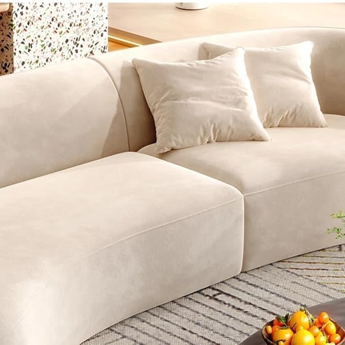 Image of Modern Classic L Shape Sectional Sofa Set, Chesterfield Style 4 Seater Sofa Set with Pillows for Living Room, Bedroom and Office, Office, and Hallway Colour (Beige QA)