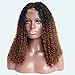 Top Feeling Kinky Curly Human Hair Wigs for Black Women Brazilian Short Human Hair Lace Front Wig Afro Curly Ombre Color Wigs Two Tone