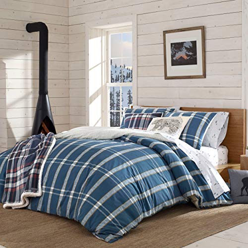 Free Shipping Over $50 Eddie Bauer Taylor Plaid Duvet Cover Set, Full/Queen, Blue