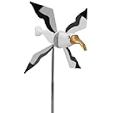 Bird Wind Spinner, Seagul Windmill Bird Weather Vane Seagull Garden Ornament Bird Garden Spinner for Outdoor Yard Decorations