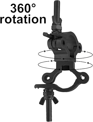 Vista 21 de Lighting Truss - Abrazaderas de acoplador giratorio para luces, abrazadera O de doble cabezal de liberación rápida, abrazadera de tubo giratorio