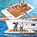 GYMMALL Inflatable Floating Dock, 10Ft Floating Dock for Lakes with Rope Ladder and Non-Slip EVA Platform, Inflatable Dock Floating Platform Island Raft for Boats, Pool, Beach, Ocean