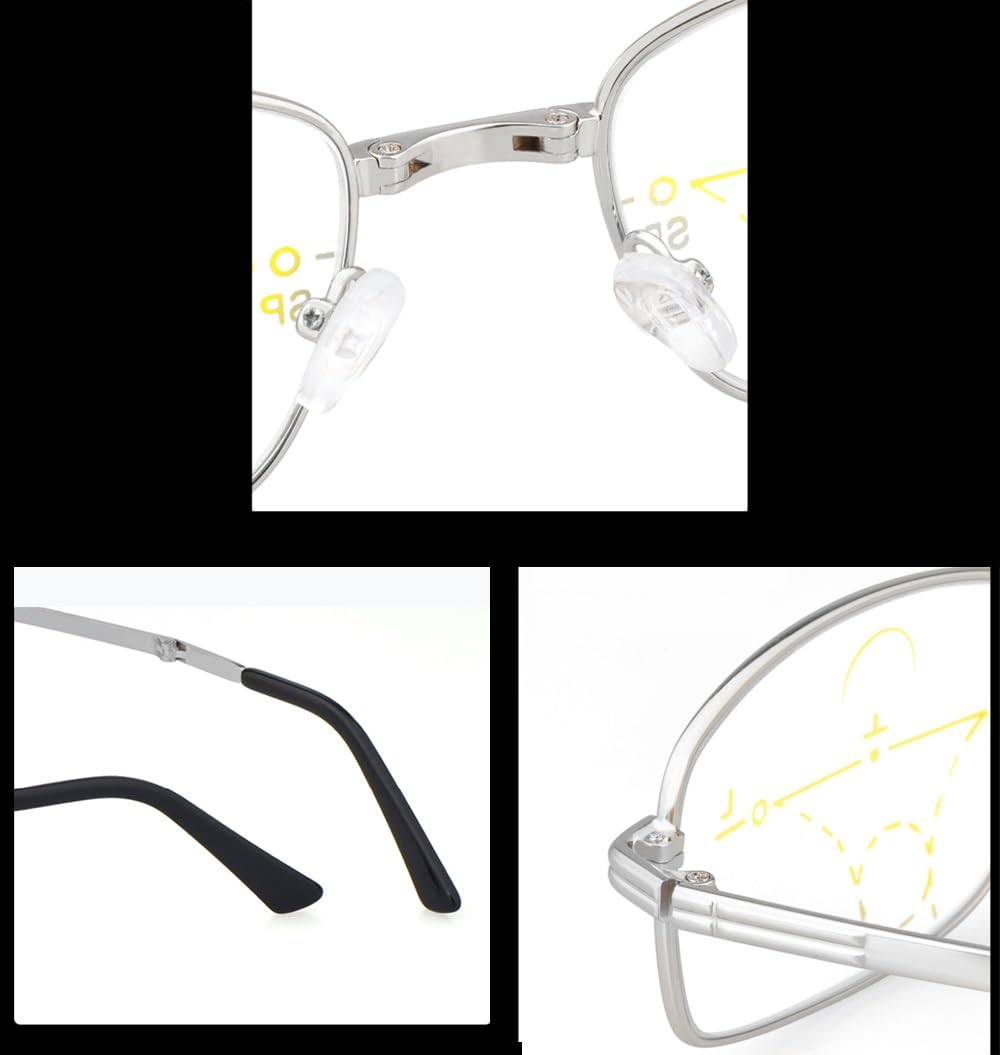 Faltbare Photochrome Lesebrille, Mini Tragbare Computer Lesehilfe, Anti-blaue-UV Polarisierte Sonnenbrille mit Brillenetui geliefer