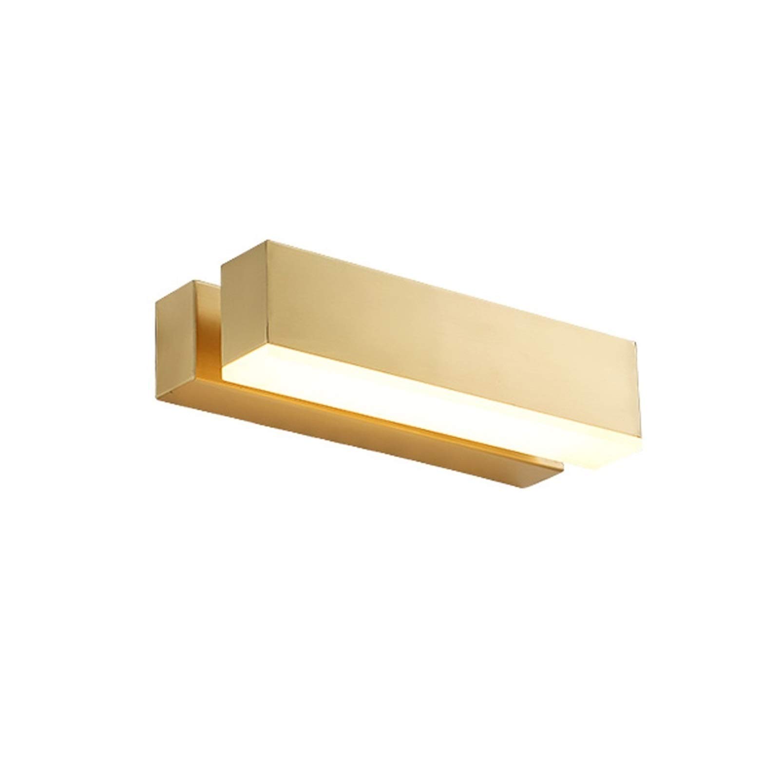 Espejo de Cobre Luz Acrílico Retráctil Led Espejo Faro Lámpara de Maquillaje para baño Tocador Lámpara de Pared Luz (Color : Gold, Size : 30cm)