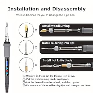 Wood Burning Kit 77Pcs, 60W LCD Adjustable Temperature Soldering Pyrography Wood Burning Set Tool Pen and Accessories,Graphics, Soldering Irons,woodburning Embossing Carving…