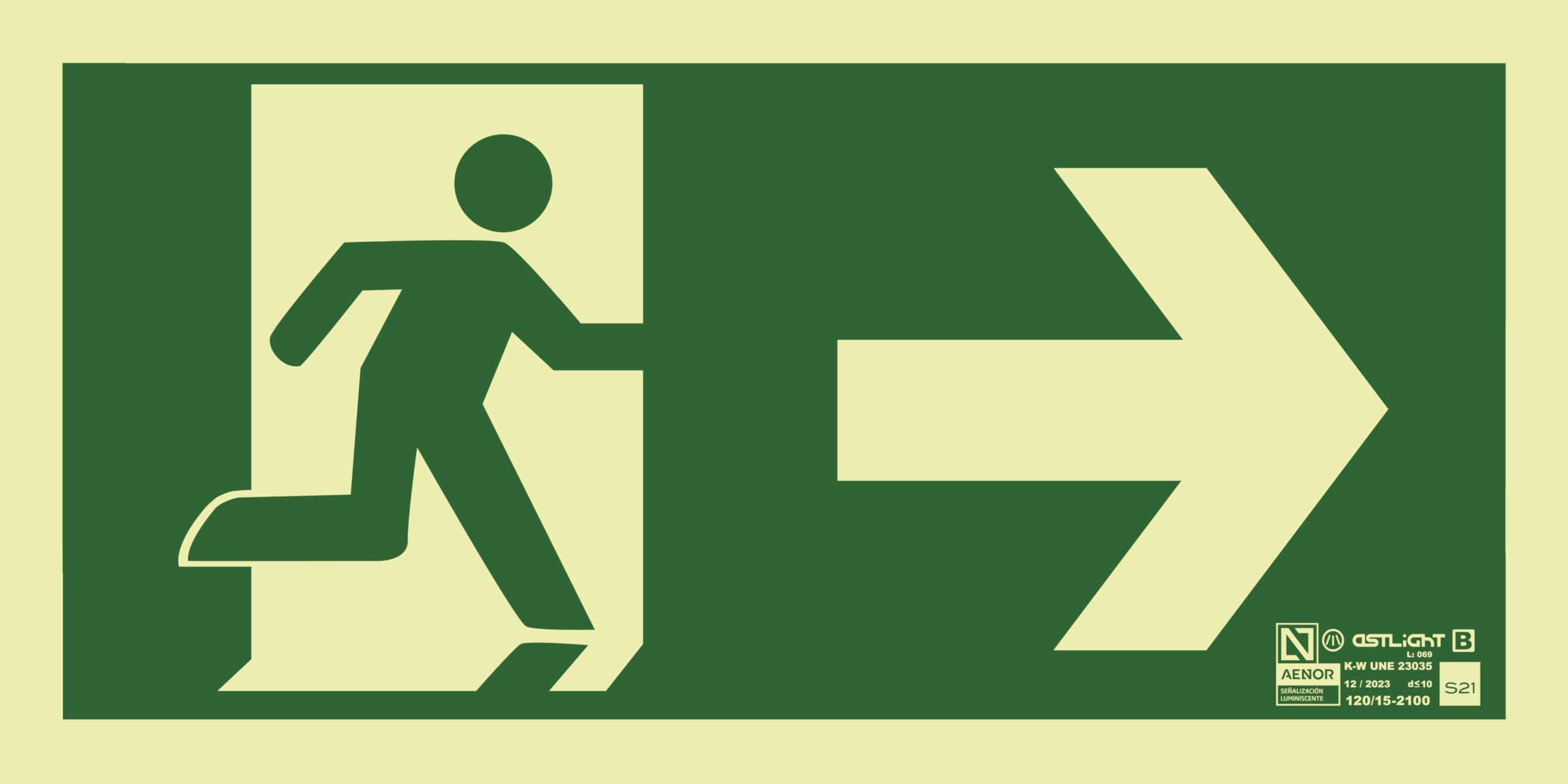 sal5215.7 °F – Evacuation Signal Directional Photoluminescent Multicolor