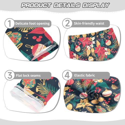 KLL Colorful Christmas Elements Design Little Girls Athletic Leggings Comfortable Full Length Lounge Pants Running3