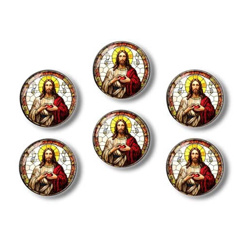 Imanes de nevera de cristal redondos x6 miniatura 2