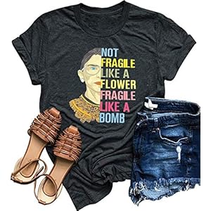 ASAMO-Fight-for-The-Things-You-Care-About-Notorious-RBG-T-Shirt-Ruth-Ba-der-Gins-Burg-Graphic-Shirt Women Rights Shirt Ruth Bader Ginsburg Graphic Tee Fight for The Things You Care About Political Feminist Short Sleeve Top Dark Grey