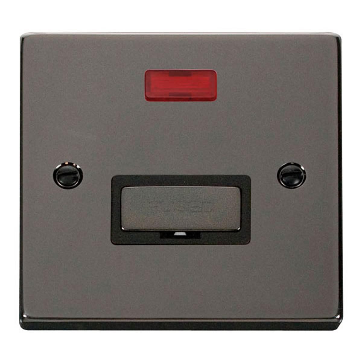 Click Black Nickel 13A Fused Ingot Connection Unit With Neon