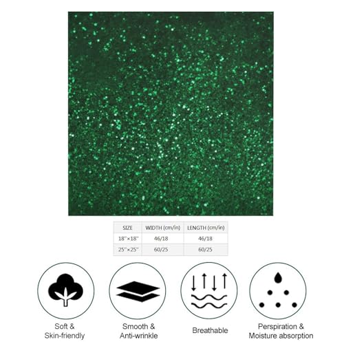 Green Sequin Sparkle 18 Inches Satin Head Scarf Lightweight Silk Hair Scarves Soft Silk Head Scarf for Women Large Satin Bandanas Square Headscarf Fashion Headband Neckerchief Neck Scarves Gift2