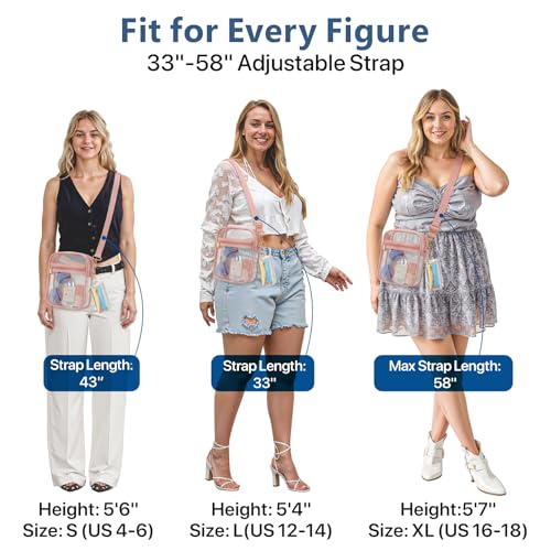 Image of PACKISM Clear Bag for Stadium Events - Clear Purses for Women Transparent Crossbody Messenger Bag for Concerts Game Day