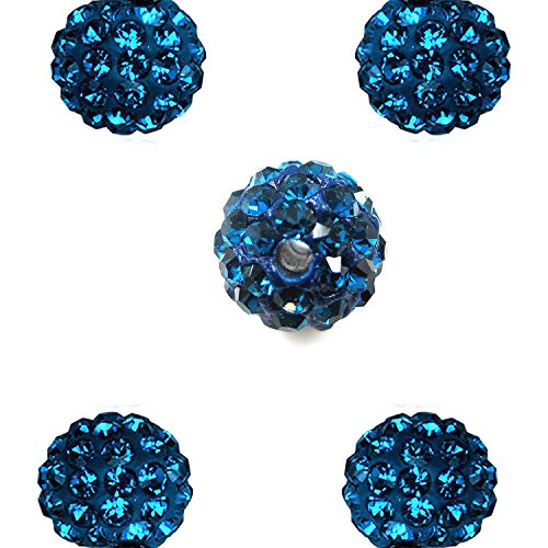 RUBYCA Pave Czech Crystal Disco Ball Clay Beads fit Shamballa Jewelry (100pcs, 12mm, Capri Blue) - Image 3