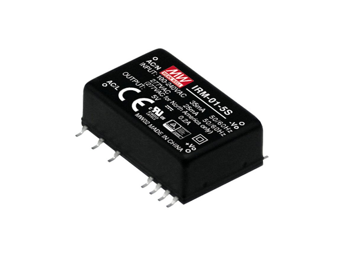 MW Mean Well IRM-01-5S 5V 200mA 1W Miniature Encapsulated Type Green Open Frame Power Supplies