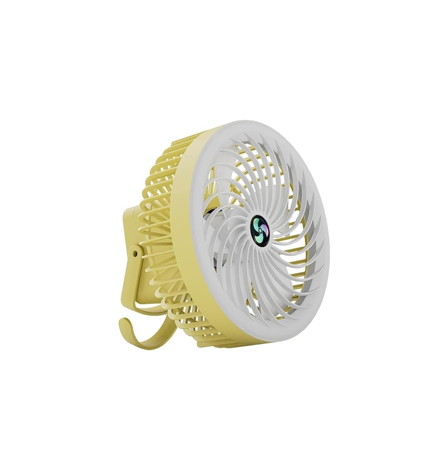 FGJsfhrDTU Portable Fan, 3 Speed Adjustable Strong Wind Ultra-quiet with LED Light for Home Desk(Yellow)
