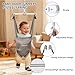Baby Doorway Jumper for 6–36 Months, Protable Indoor Baby Jumpers and Bouncers for Balance & Coordination, Secure Clamp & Steel Spring, Adjustable Strap & Soft Seat Baby Exerciser-Grey