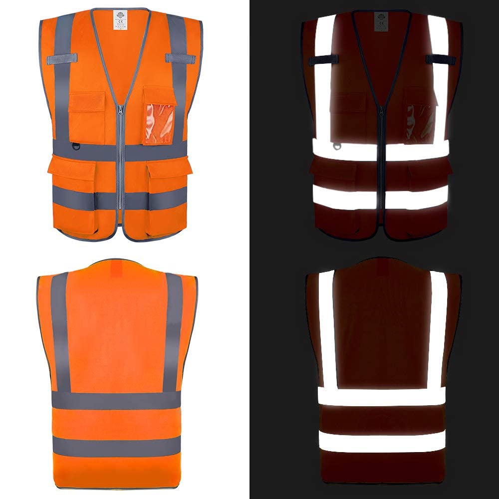 Multi-pocket Vest Dazonity High Visibility Safety Vest With Multiple ...