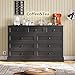 Hasuit Black Dresser for Bedroom with 9 Drawers, 51.2