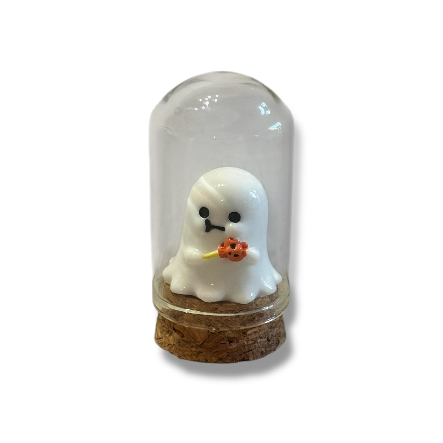 Halloween Ghost in Glass Jar Decoration, Trick or Treating Ghost with Lolly, Corked Container, Clear, 250 ml - Image 4