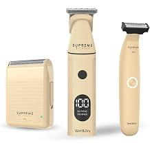 Supreme Trimmer Body & Detail 3-Piece Wet/Dry Grooming Bundle Complete Groomer Kit w Multigroomer 4.0, TESTii Body & Bikini Hair Trimmer, Solo Lite Foil Shaver for Men & Women