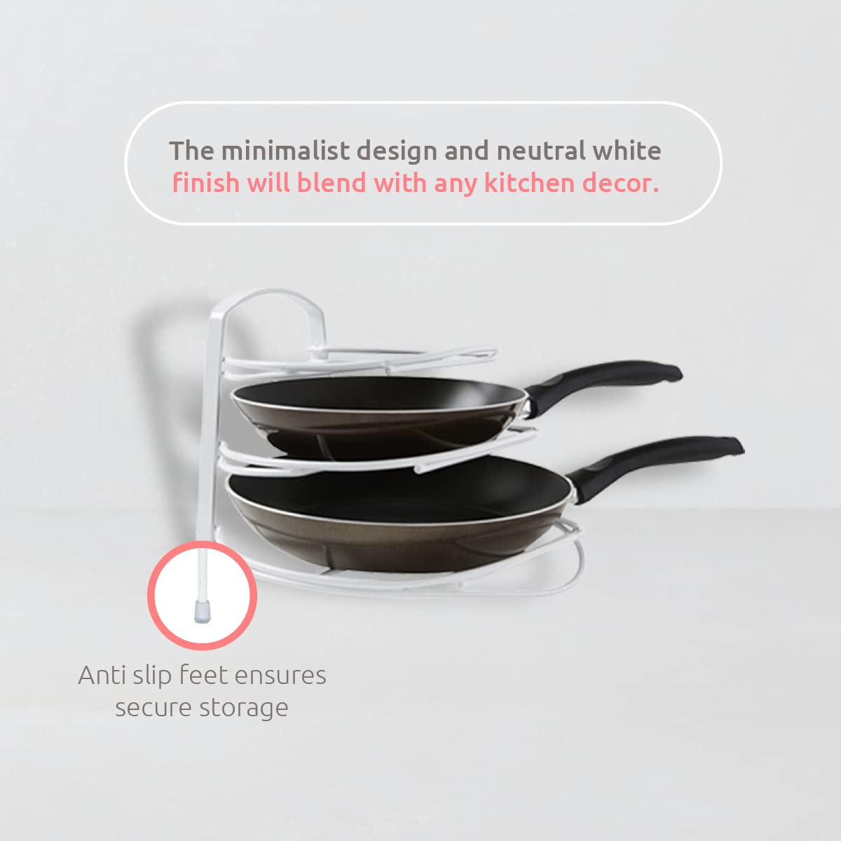 Compactor Perth M Cookware Storage - Medium, White Metal Wire, 31X29X22.5 cm, Perfect For Kitchen Organization - Image 4