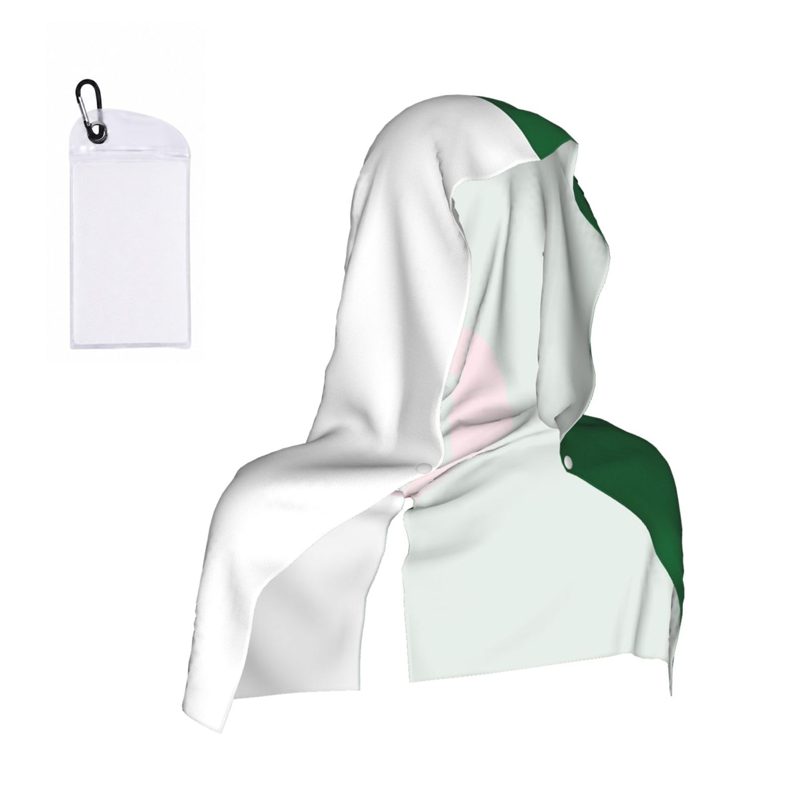 DUWAA Flag Of Algeria Print Cooling Hooded Sports Towel, 30×60cm Quick Drying Summer Cool Head Wrap For Neck And Face