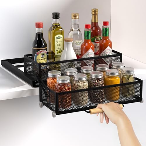 HOUSE AGAIN Pull Out Cabinet Organizer, Recessed 2-Tier...