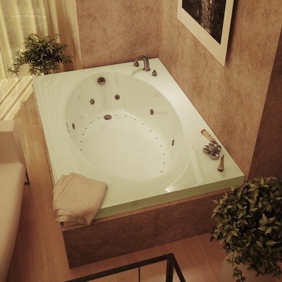 Bermuda 42 x 72 x 23\" Rectangular Air and Whirlpool Jetted Bathtub Color/Trim/Tile Flange/Front Skirt/Drain/Pump: Biscuit / Polished Brass / No / No / Right / Left