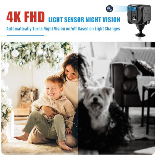 YHRBTPO 2024 Upgraded Mini Spy Camera Hidden Camera,4K WiFi Wireless Camera, 100 Days Standby Battery Life,AI Motion Detection Alerts,Nanny Cam Security Cam for Indoor,Home,Baby,Pets 5 51hUNuO+ 5L