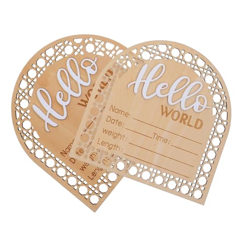 HAPINARY 2pcs Newborn Commemorative Wooden Sign Wooden Ornaments Birth Announcement Sign (2pcs) Newborn Announcement Sign Nursery Newborn Sign Name Sign