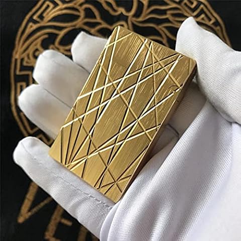gas lighter,Metal Knife Mark Lighters Cigarette Gas Lighter Cigar Smoking Refillable Lighter 014Gold Cover