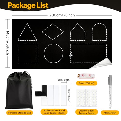 SONITOR Blackout Blinds Stick On 200x148cm, No Drill, Cut to Size, Portable Thermal Curtains with Velcro for Travel, Nursery, Bedroom, Loft, Skylight Windows, Temporary Use - Cosy Home Interiors SONITOR Blackout Blinds Stick On 200x148cm, No Drill, Cut to Size, Portable Thermal Curtains with Velcro for Travel, Nursery, Bedroom, Loft, Skylight Windows, Temporary Use - Image 2