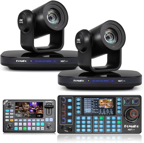 FoMaKo 12G-SDI 4K 60FPS NDI, 20X Optical Zoom PTZ Camera,4KP60 AI Auto-Tracking Gen 3, for University Graduation Ceremonies and Product Launch Events Live Broadcasting(K820SX2+KC602+KC608N)