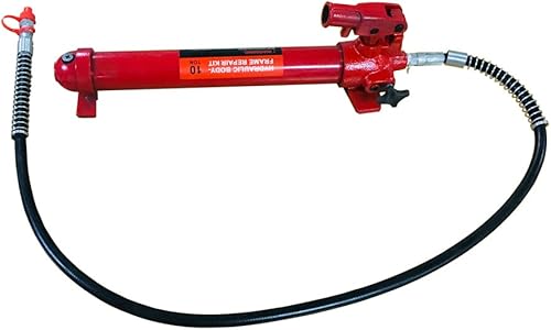 PARTS-DIYER - Kit de reparación para la carrocería del automóvil, gato hidráulico de potencia, portátil, en color rojo, 10 toneladas de capacidad