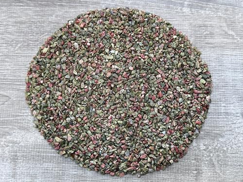 Image of GAF TREASURES 2 oz Lot Natural Semi Tumbled Gemstone Chips, Crushed Mini Crystals, Undrilled Crystal Chips (Unakite)