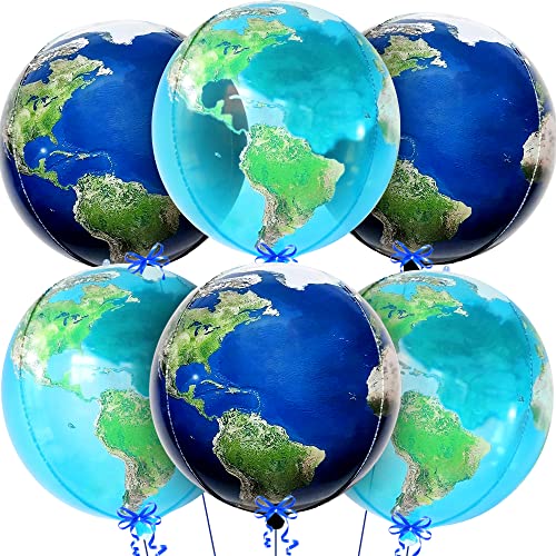 KatchOn, Globe Balloons for Globe Decorations - Big 22 Inch, Pack of 6 | Earth Balloon for Back To School, Around The World Decorations | World Balloons for Bon Voyage Party Decor, Travel Party Decor
