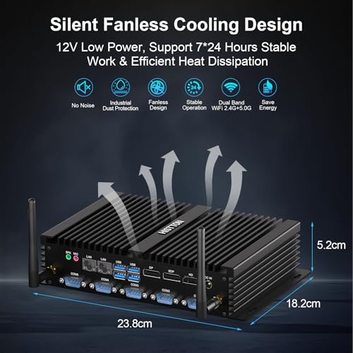 Image of HISTTON Industrial PC Mini PC Core i7-8550U,16GB RAM 512GB SSD 1TB HDD
