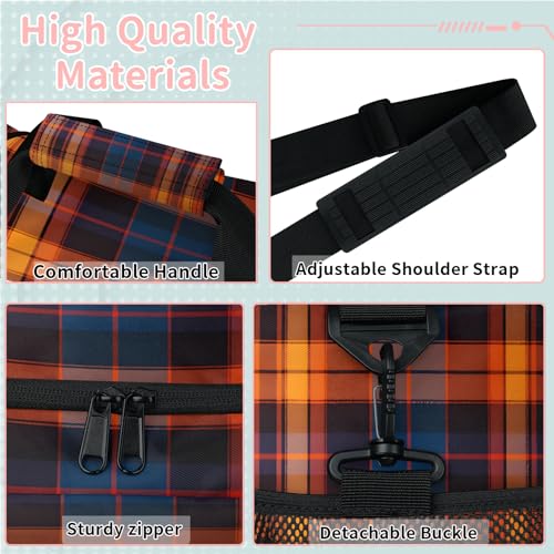 Buffalo Plaid Travel Duffle Bag - Waterproof weekend luggage bag, men's sports and fitness bag, delivery hospital storage bag, overnight luggage bag with pull rod cover2