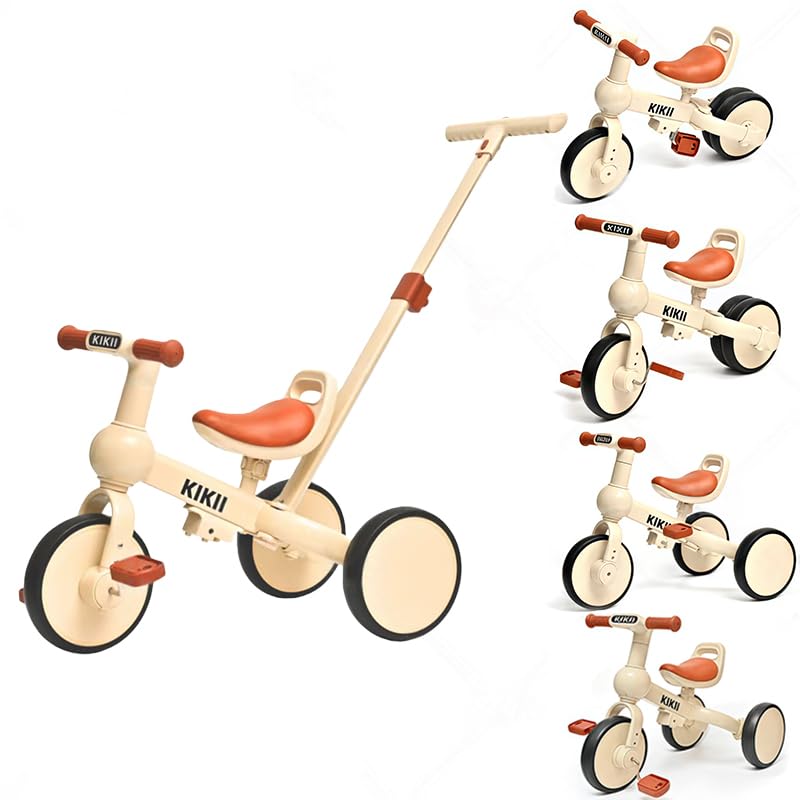 Amazon.co.jp: KIKII 子供用三輪車 折りたたみ かじとり 手押し棒5 in1