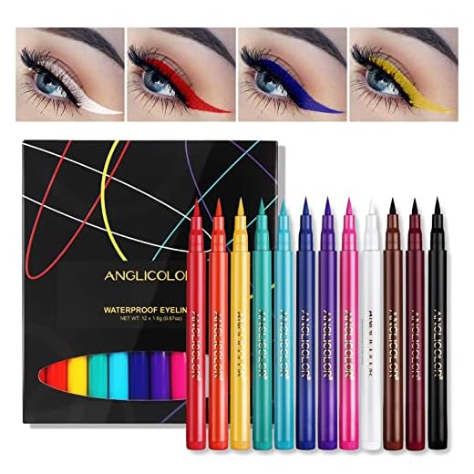 I 6 migliori eyeliner colorati a lunga tenuta 11 Eyeliner waterproof liquido Anglicolor 12 colori