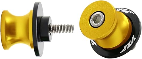 2 unids 6MM M6 X1.5 Motocicleta Swing Arm Sliders Carretes CNC Swing Arm Stand Tornillo para Yamaha YZF R1 R3 R6 R25 R1000 (dorado)