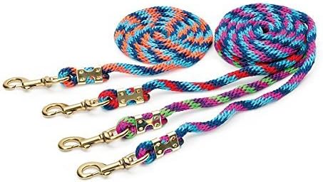 Shires Cuerda de plomo para caballos de topacio ecuestre (naranjaazul marinoturquesa)