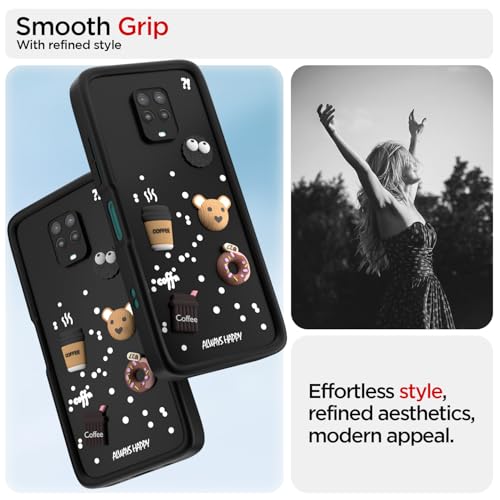 Image of Pikkme Back Cover for Redmi Note 9 Pro /Note 9 Pro Max /Poco M2 Pro /Note 10 Lite | Cute Fun Cartoon 3D Bear Silicone Full Body Protection Bumper Cover (Black) | Cute Fun Cartoon