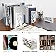 Buchstützen Metall, Buchhalter Regal-1 Paar Bookend Holder mit rutschfeste Bücherstopper für Schule Zuhause Büro (Weiß)