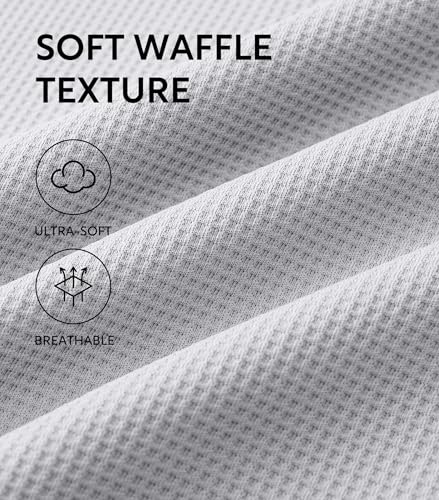 Image of DAVID ARCHY Men's Summer Pajamas Set Lightweight Breathable Short Sleeve Loungewear, Cooling Waffle Knit Sleepwear