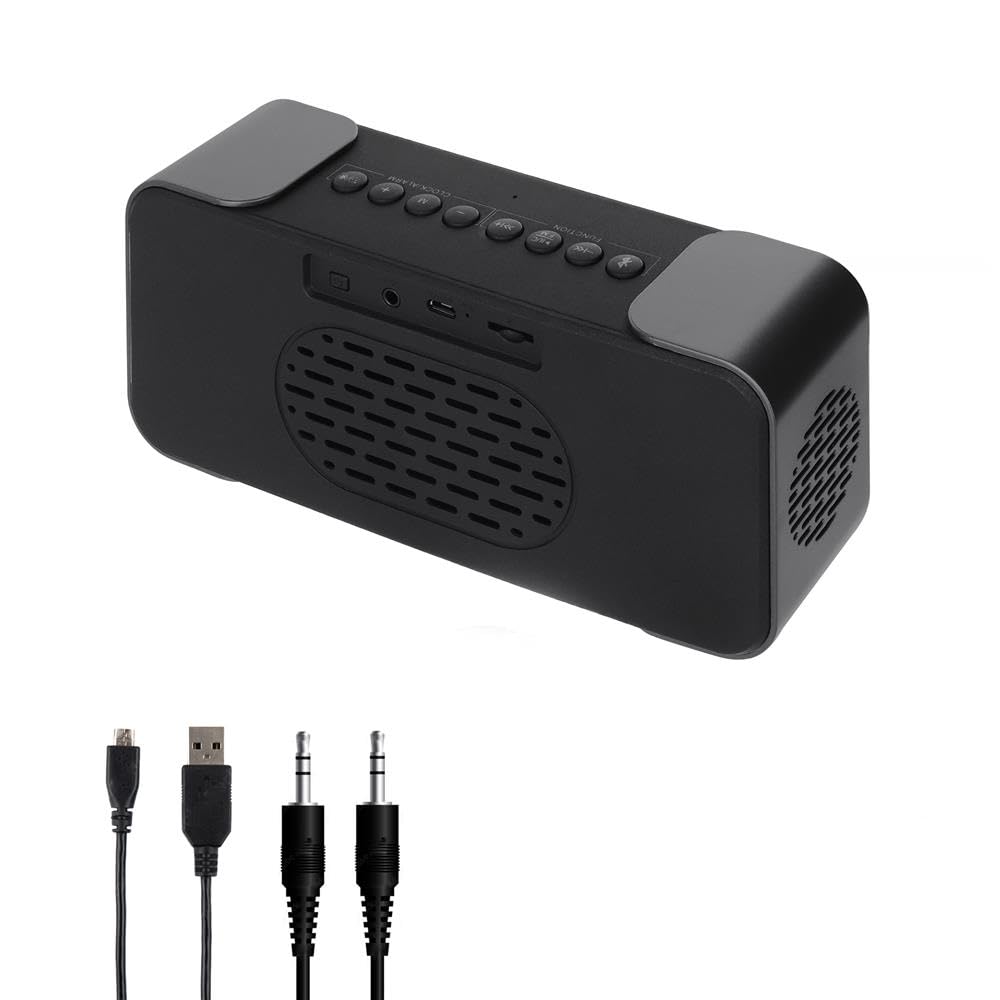 Adlereurope AD 1190 Kabelloser Radiowecker - FM, 3 Weckermodi, LED-Display, Bluetooth 5.0, AUX/SD, 1800 mAh Akku, Spiegeloberfläche, 24/12-Stunden-Uhr, Silber/Schwarz