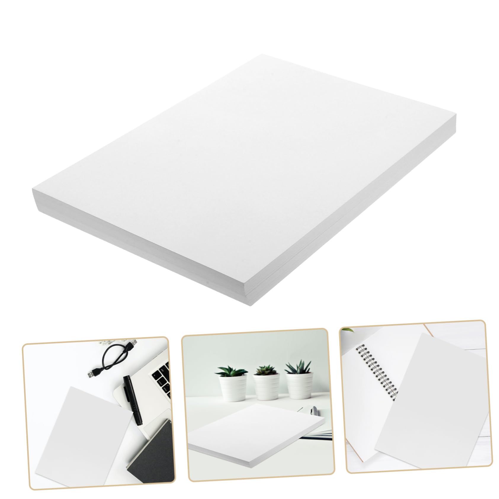 OSALADI Carta Spessa Bianca Formato A4, 90 Fogli in Cartoncino Resistente, Stampabile e Multifunzione per Stampa, Disegno e Casa